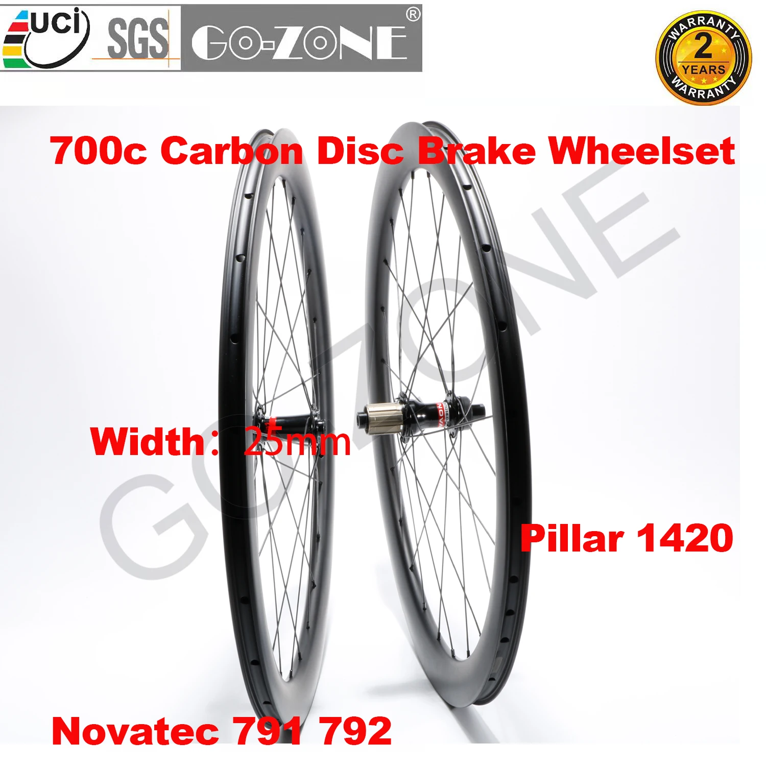 700c Clincher Бескамерная трубчатая карбоновая колесная пара Дисковый тормоз Novatec 791 792