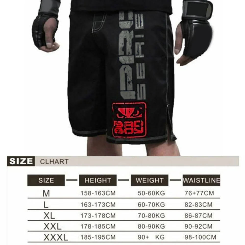 

Sports Fitness Training Trunks, MMA Fight Shorts TigerMuay Thai Kick Boxing, Durable and Breathable, White/Black