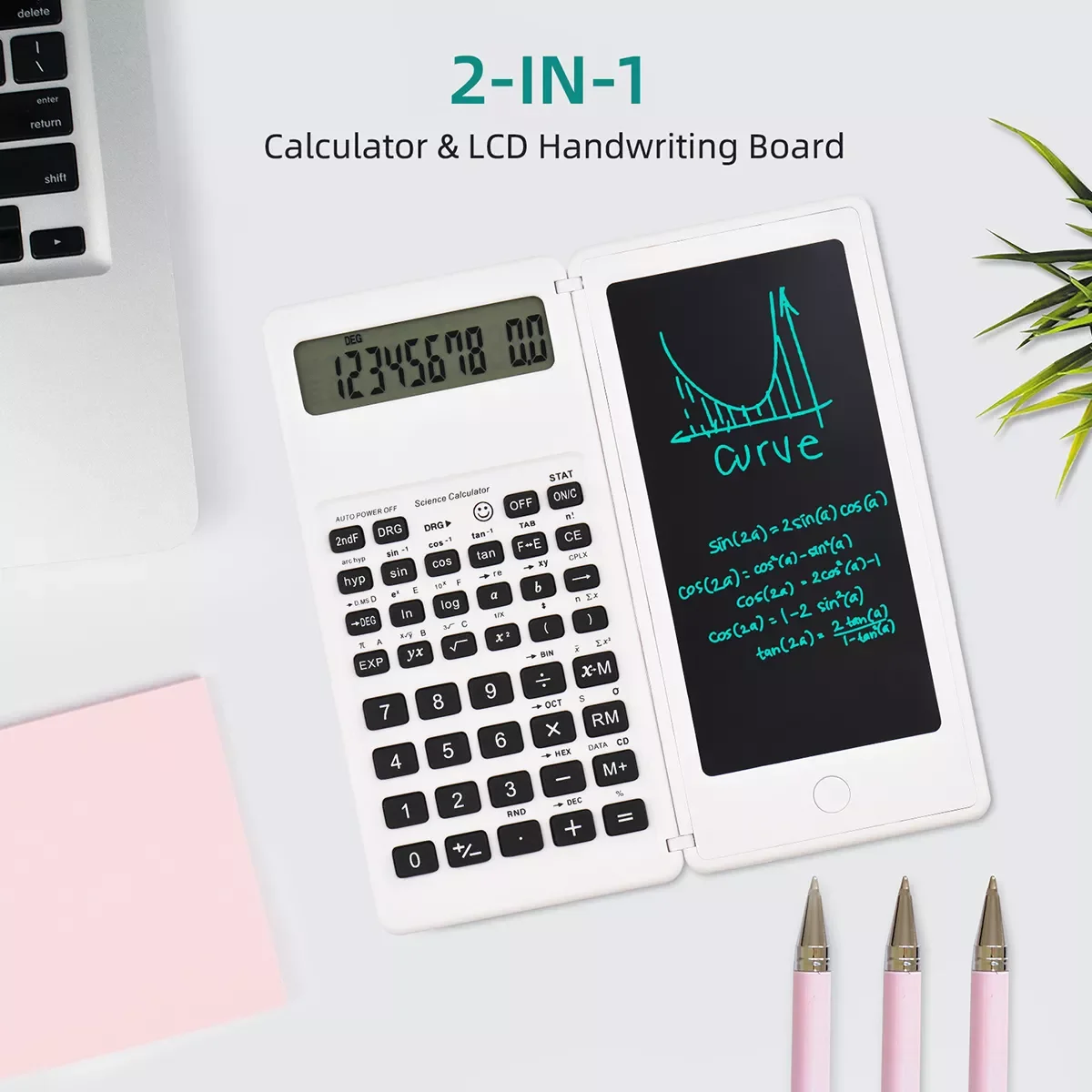 

10-Digit LCD Display Engineering Scientific Calculator with Writing Tablet +Pen Notepad Graffiti Board Drawing Board LCD Writing