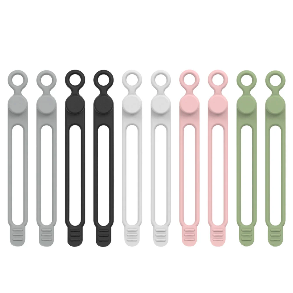 

Cable Ties Cord Organizer Wire Silicone Management Straps Clips Reusable Holder Zip Headphone Keeper Elastic Wrap Winder