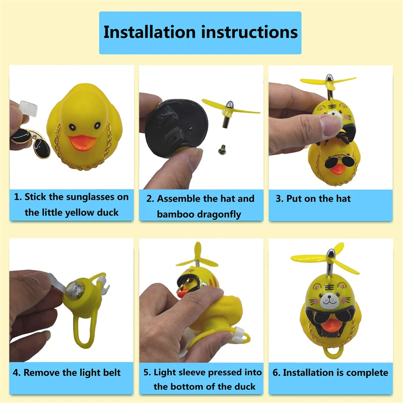 Small Yellow Duck Bike Bell With Helmet Motor Glowing Decoration Cycling Manual Horn Bicycle Accessories |
