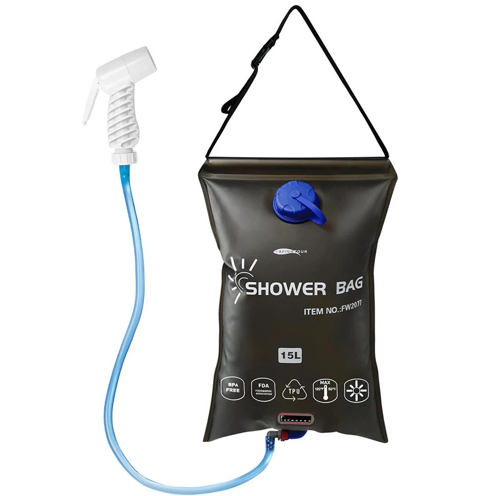 

15L Water Bag Multifunctional Outdoor Camping Shower Bag Solar Heating Portable Folding Hiking Water Accessories