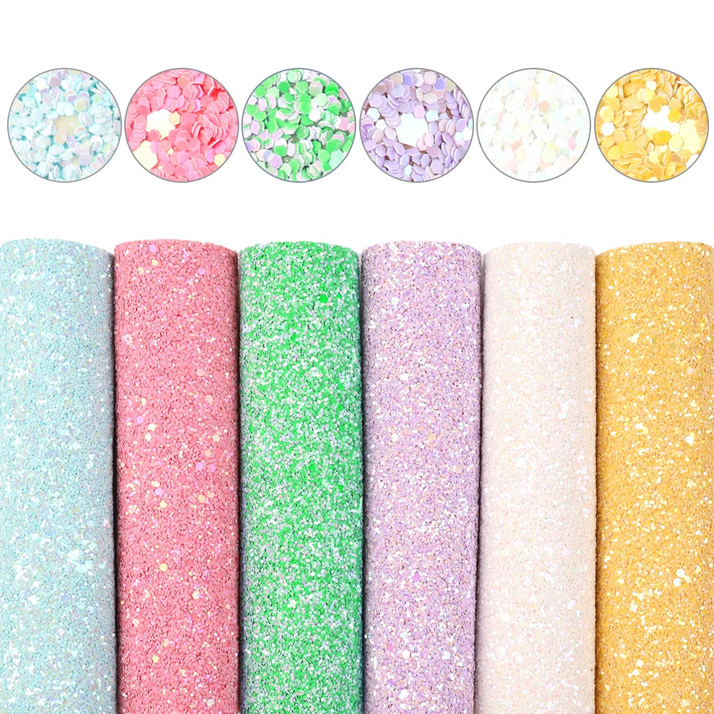 A5/15*21cm Solid Color Glitter Litchi Bump Texture Faux Synthetic Leather Set For Hair Bows Earrings Bag DIY Handmade Vinyl images - 6