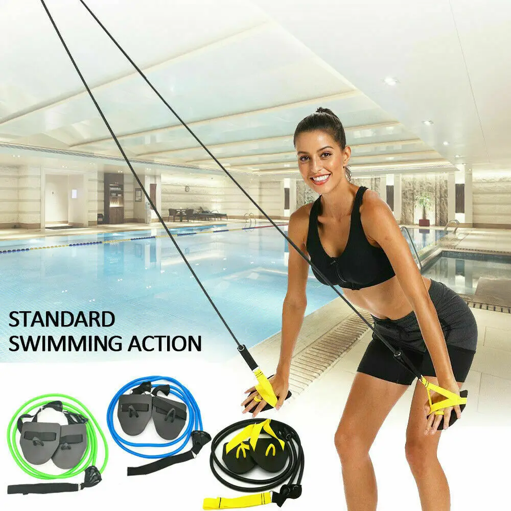 

Professional Arm Strength Trainer With 115cm Rope Hand Webbed Paddle Swimming Exercise Land Arm Trainer Fitness Resistance Bands