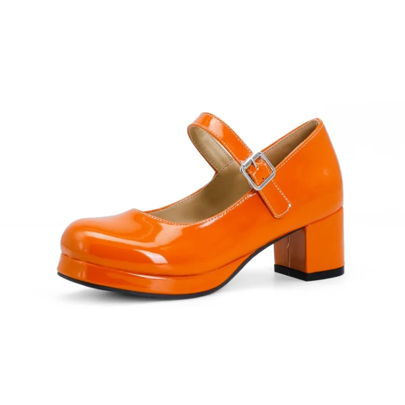 

Туфли женские свадебные на платформе, милая Лолита, украшение с пряжкой, повседневные туфли, готический стиль, красные черные, большие размеры