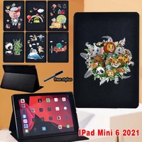 for ipad mini 6 case 2021 cover for ipad mini 6th generation 8 3 inch cute eva series pattern folding stand case cover