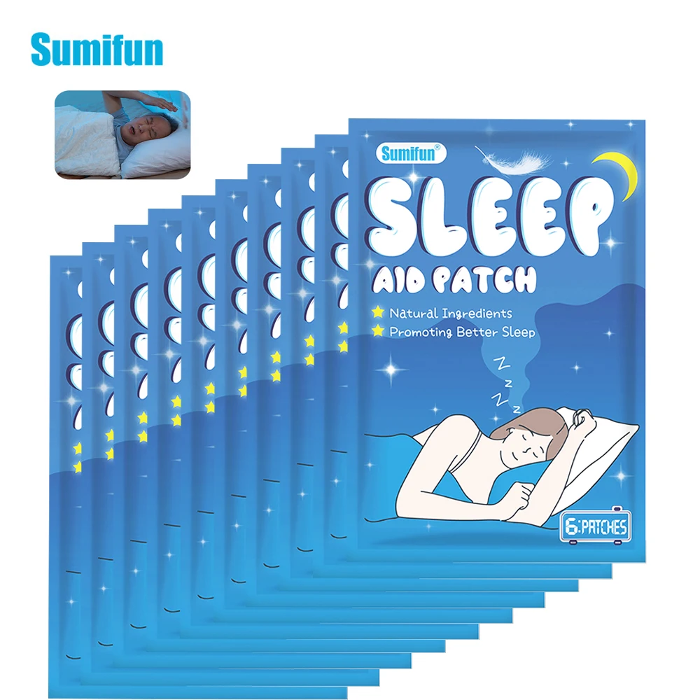 

60Pcs/10Bags Sleep Medical Plaster Herbal Sleeping Patch Improve Insomnia Relieve Stress Anxiety Sticker for Kids Adult