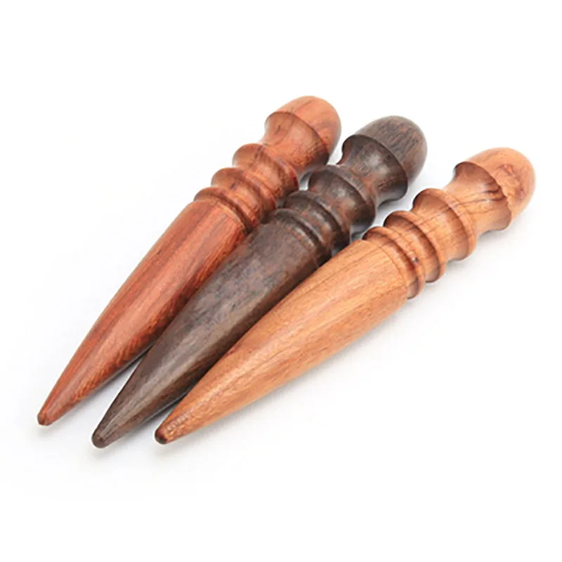Ebony Wood / Red sandalwood Leather Edge Burnisher Tool for Burnishing Leather Projects Leathercarft Polishing Stick (4 Grooves)