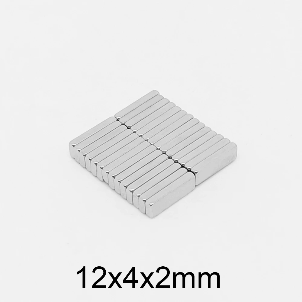 20/50/100/200/300/500 шт. 12x4x2 мм неодимовые блочные магниты N35 постоянный магнит 12x4x2 мм Тонкий сильный квадратный Магнит 12*4*2 мм