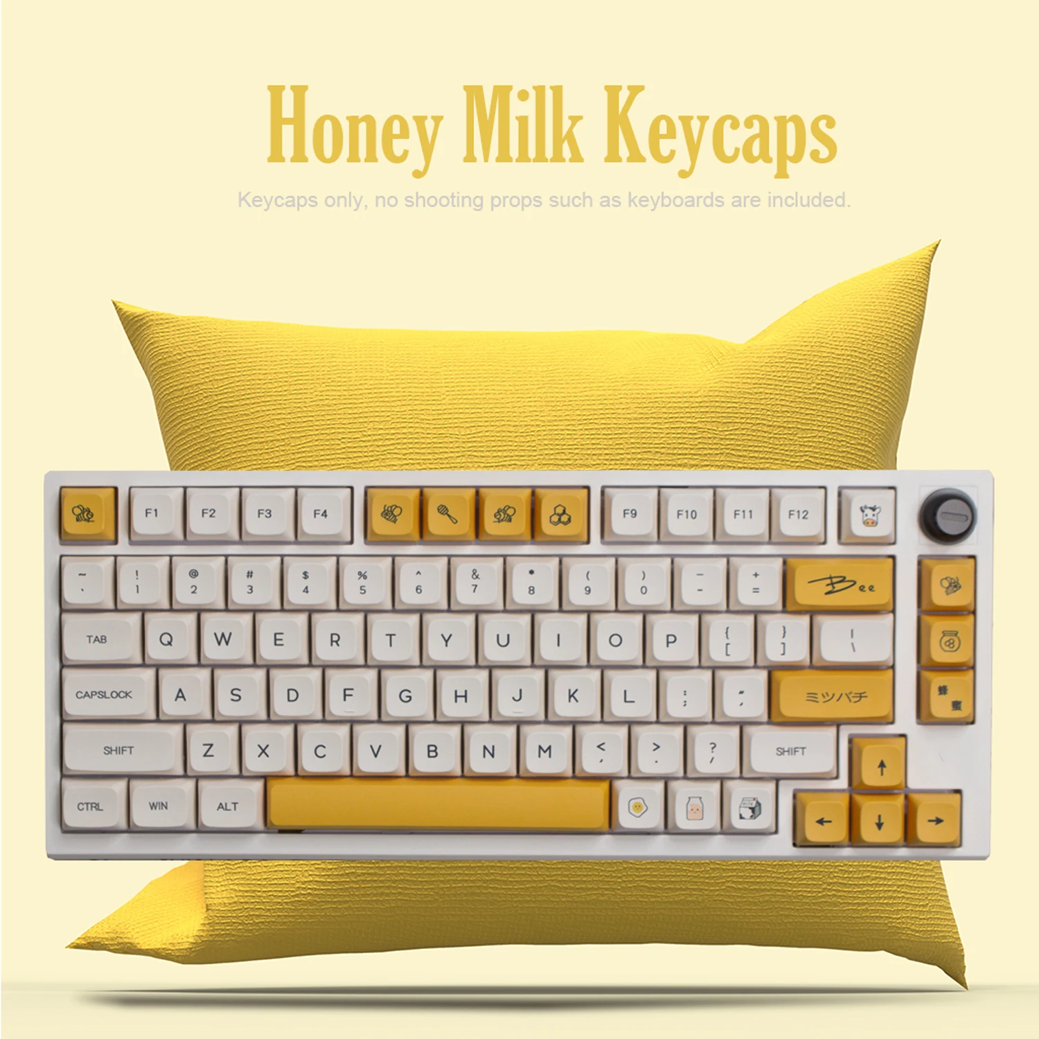 

Honey Milk Keycap XDA Profile Thai Japanese140 Keys PBT Sublimation Fits 61/68/87/98/104 Layout Mechanical Keyboard