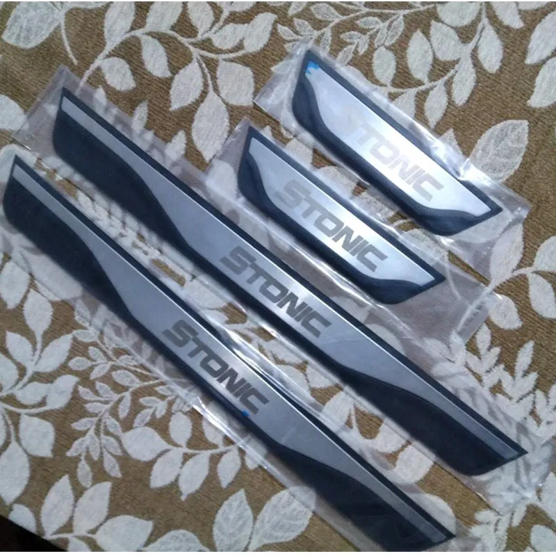 

Аксессуары для стайлинга автомобиля для Kia Stonic 2017 2019 протектор порога из нержавеющей стали Накладка на манжеты стикер для стайлинга автомоб...
