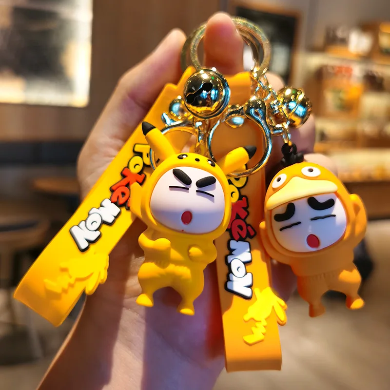 

Pokemon Cute Doll Pendant Anime Figure Crayon Shin Chan Pikachu Decoration Car Keychain Couple Bag Keyring Pendant Birthday Gift