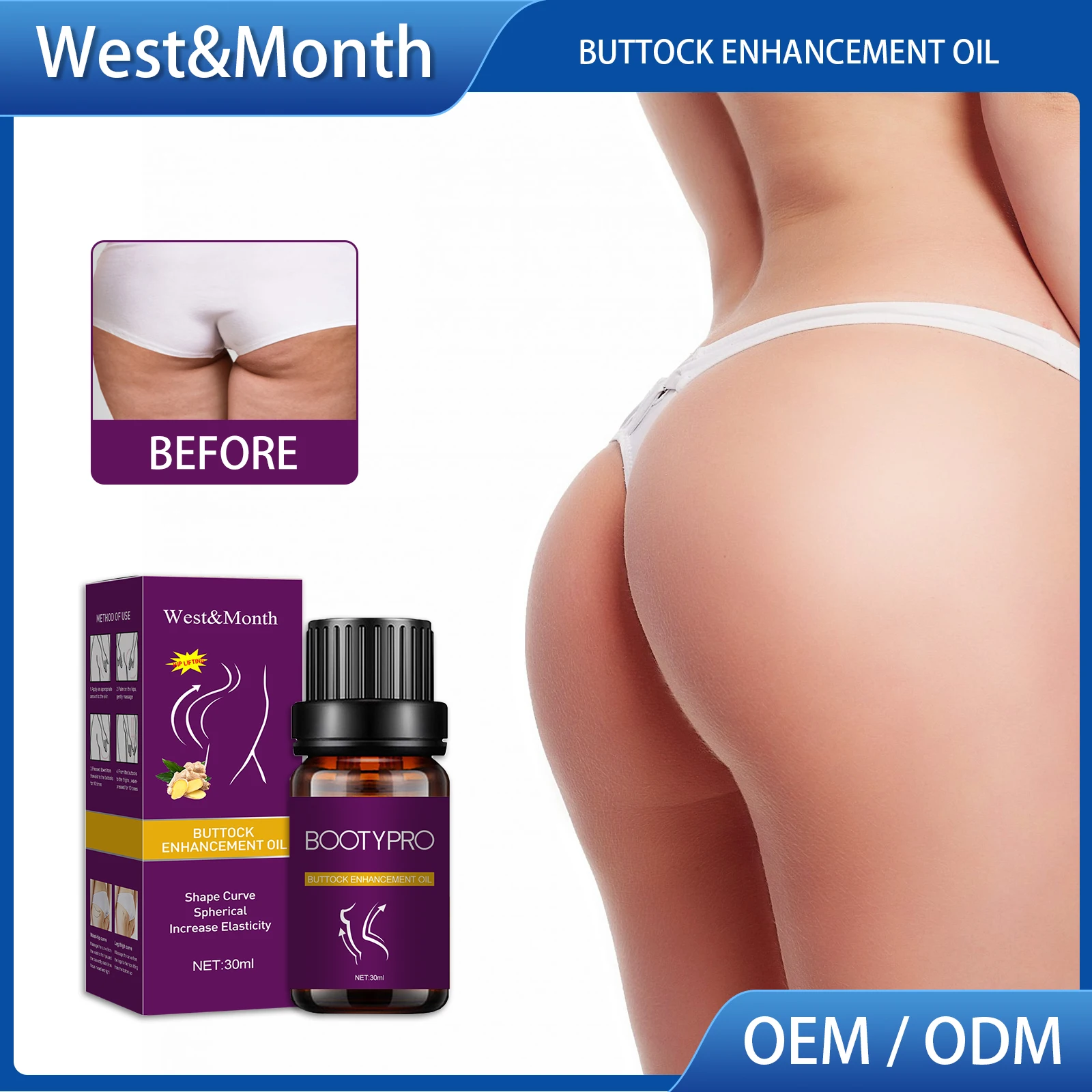 

30ml Butt Enhancement Essential Oil Cream Effective Lifting Firming Fast Growth Sexy Hip Lift Up Massage Body Care For Women