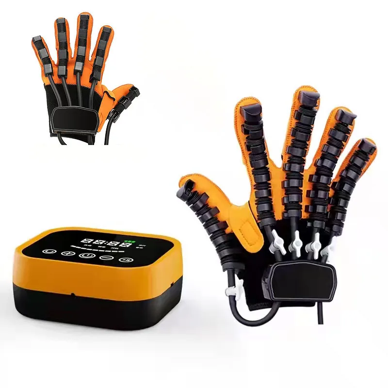 Portable Rehabilitation Robot Glove For Stroke Hemiplegia Each Finger Sleeve Has Its Own Sensor Add Low Frequency Qulse Massage