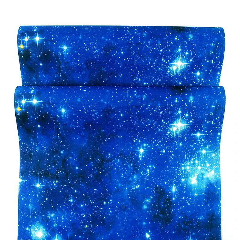 

3D Universe Starry Blue Sky Vinyl Wallpaper Roll for Bedroom Living Room KTV Bar Ceiling Roof Space Wall Paper Home Decor 9.5M