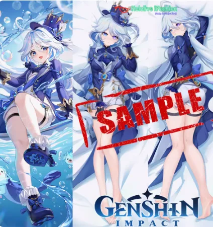 Аниме Genshin Impact Furina Sexy Dakimakura Hing Body Подушка Чехол японская наволочка Otaku постельное