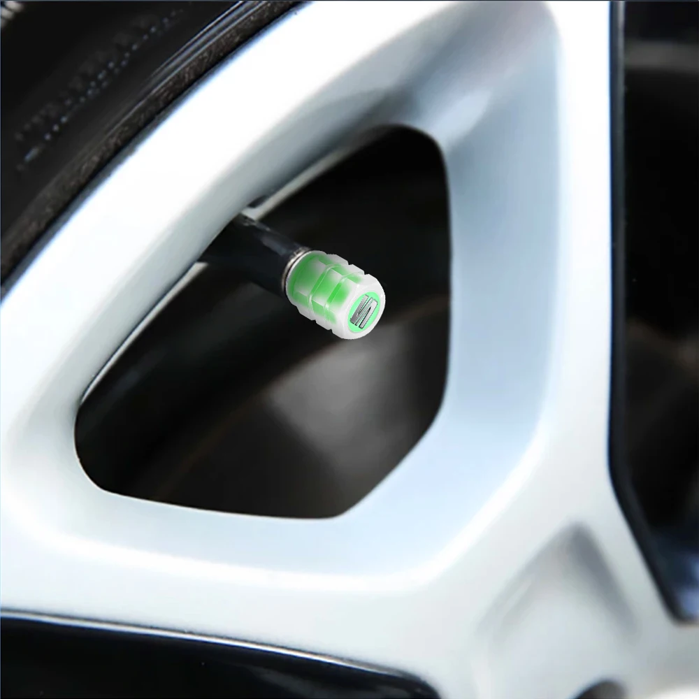 4 шт. светящиеся крышки клапана колеса автомобиля украшения автоматические