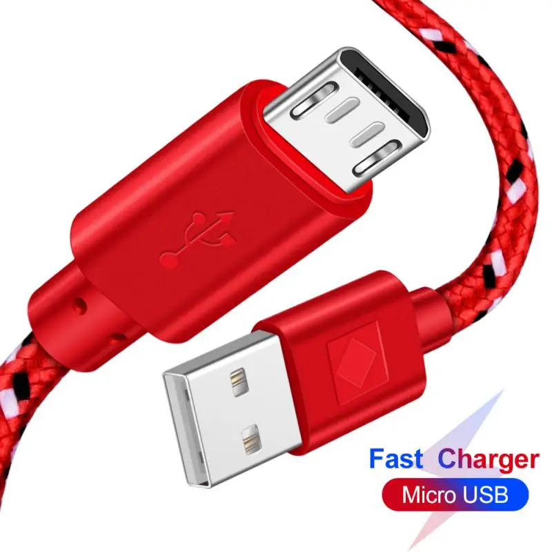 

Nylon Cloth Multicolor Micro USB Cable 1m/2m Data Charging Wire For Samsung HTC LG Huawei Xiaomi Redmi Android Charging Cable