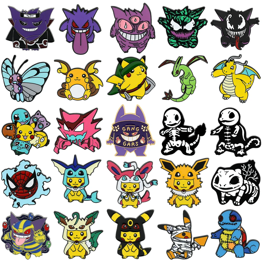 

Anime Pokémon Enamel Pins for Backpacks Cute Pikachu Gengar Charmander Brooches Metal Enamel Badges Pins Pokemon Collection Gift