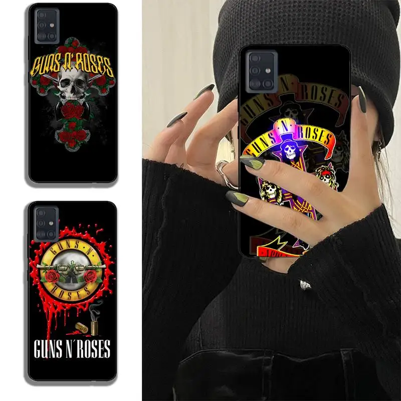 

Guns Rose Phone Case For Samsung Note M 31 9 A51 A52 A71 A72 A80 A91 A20E A32 A31 A21 A11 Fundas Shell Cover