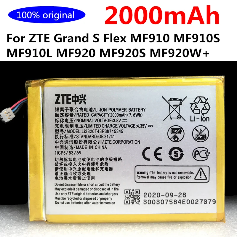 New Original LI3820T43P3h715345 For ZTE Grand S Flex MF910 MF910S MF910L MF920 MF920S MF920W+ MEGAFON MR150-2-5 MTC 835F Battery