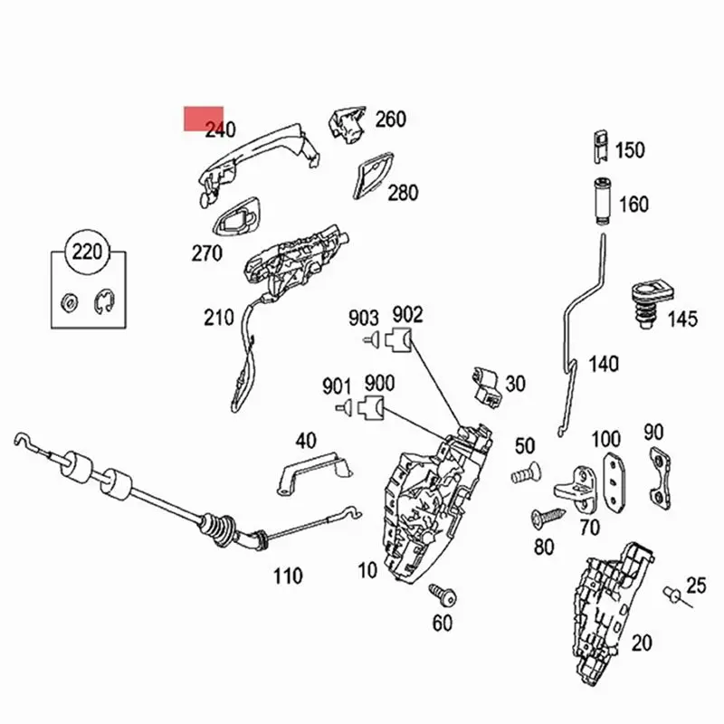 Фото 1 пара наружных дверных ручек для Mercedes Benz S-CLASS W221 S300 S350L S500 S600 2006-2013 A2217600970 A2217601070-N29R №2