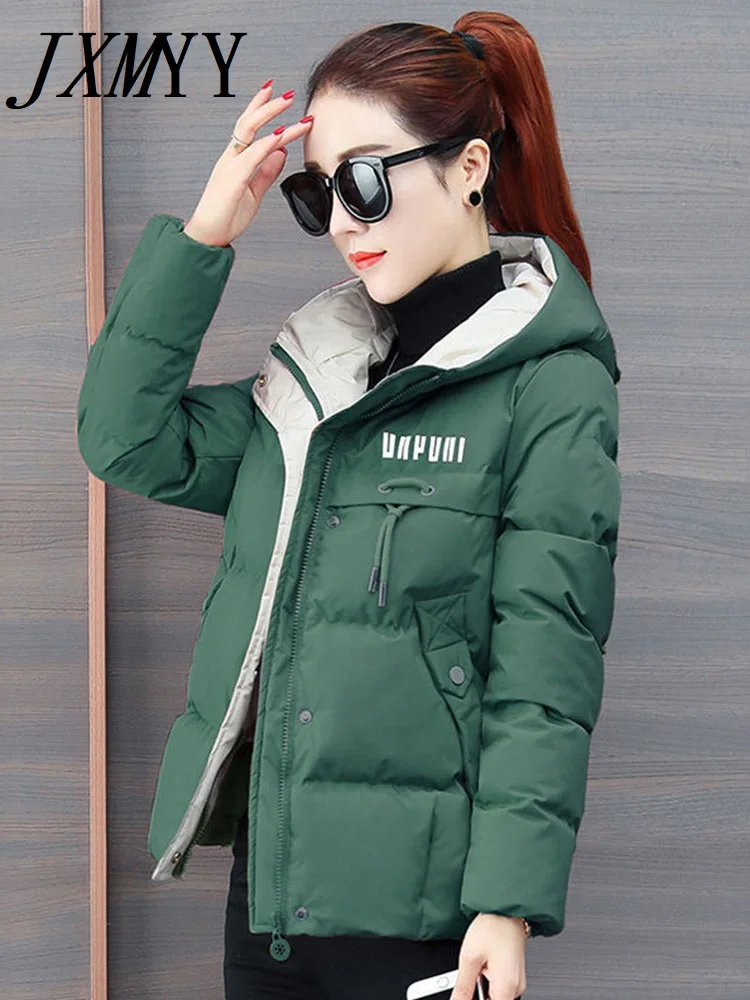 2021 New Winter Jacket Women Parkas Hooded Thick Down Cotton Padded Parka Female Jacket Short Coat Slim Warm Outwear P772