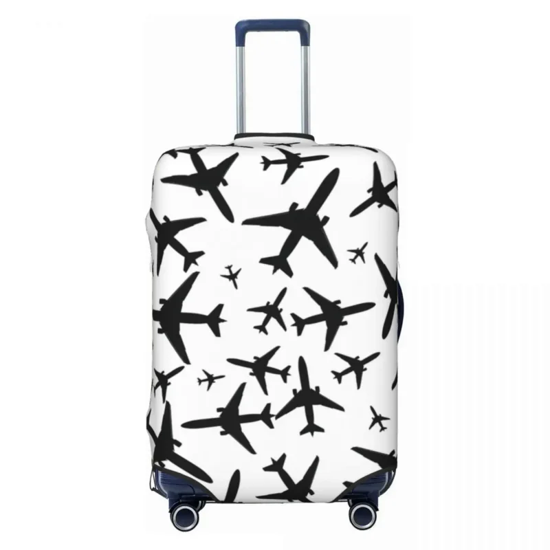 

Funny Random Airplanes Pattern Luggage Cover Protector Washable Aviation Fighter Pilot Travel Suitcase Covers