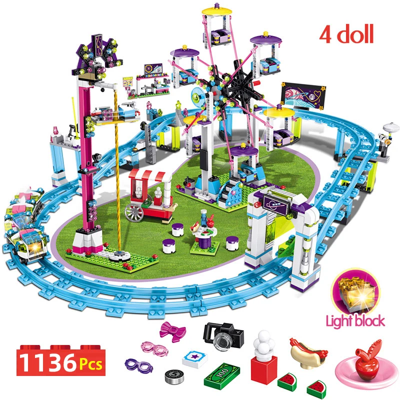 

1136pcs Amusement Park Building Blocks Compatible Girls Friends Bricks with Figures Toys for Children Gifts