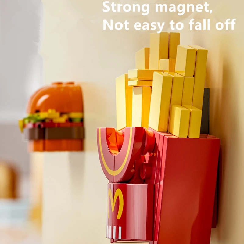 Самоблокирующиеся кирпичи пластиковые DIY MOC магнитные наклейки для холодильника