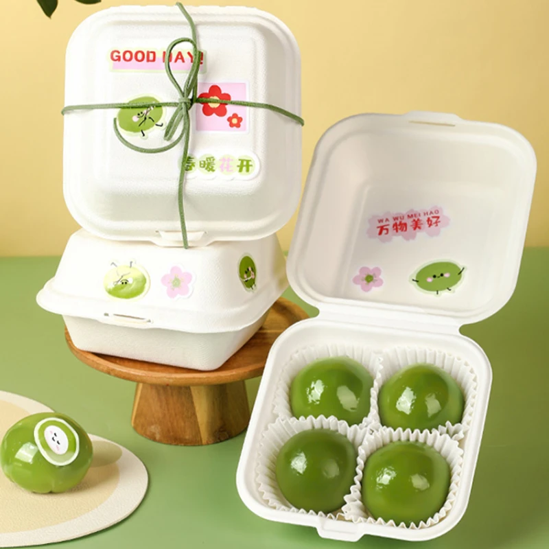 

20 Pcs Disposable Lunch Box Eco-Friendly Bento Box Bakery Container Fruit Hamburger Cake Meal Prep Packaging Food Container