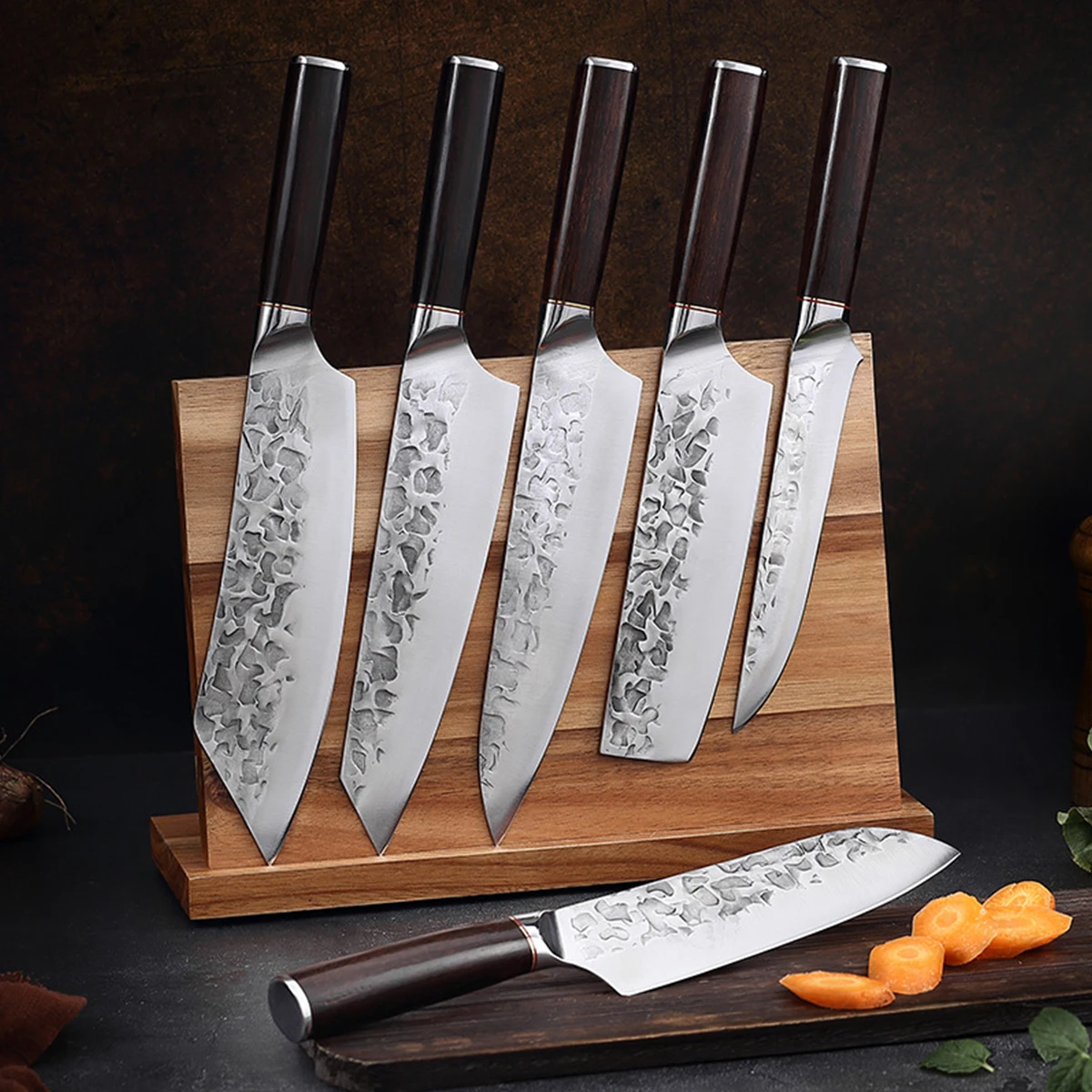 

Hand-Forged Kitchen Knife Thickened Chef's Boning Santoku Knife Set Japanese Fish Filleting Slicing Butcher Meat Cleaver