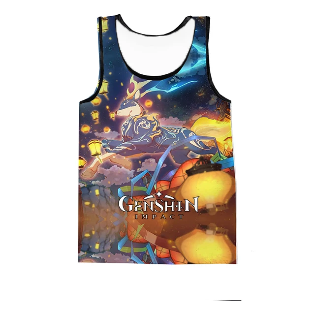 

Hot Genshin Impact Game 3D Printed Tank Tops Summer Men Women Cool Anime Clothes Fashion Boy Girl Kawaii Cartoon Sleeveless Vest