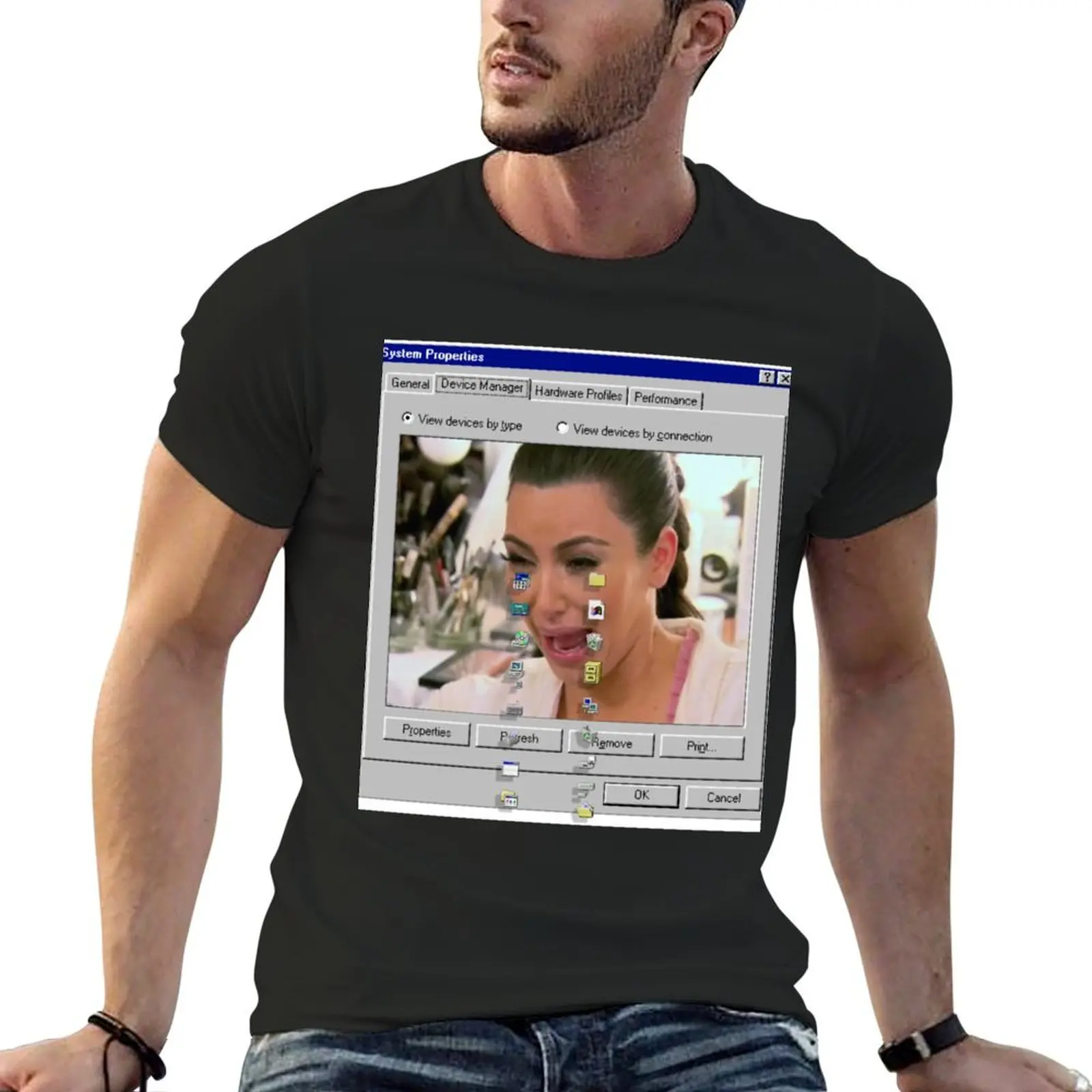 Футболка мужская оверсайз с принтом в виде плача