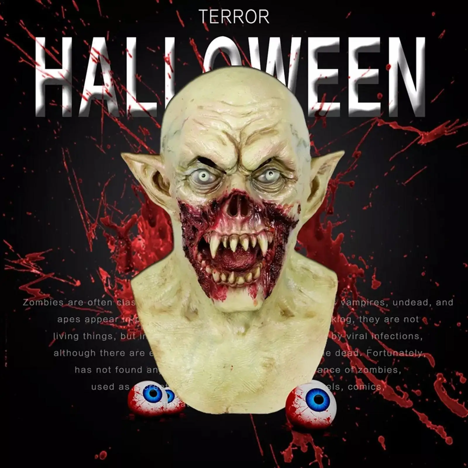 

Scary Bat Monster Masks Latex Horror Green Devil Vampire Full Head Cover Headgear Adult Halloween Terror Party Props