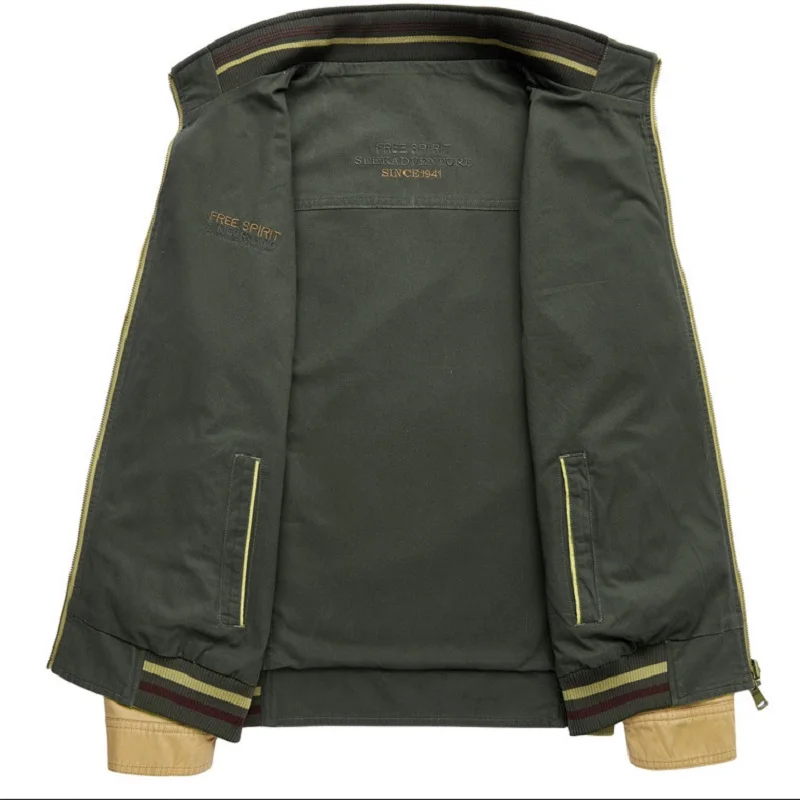 Куртка-бомбер мужская деловая Повседневная свободная Спортивная Двусторонняя