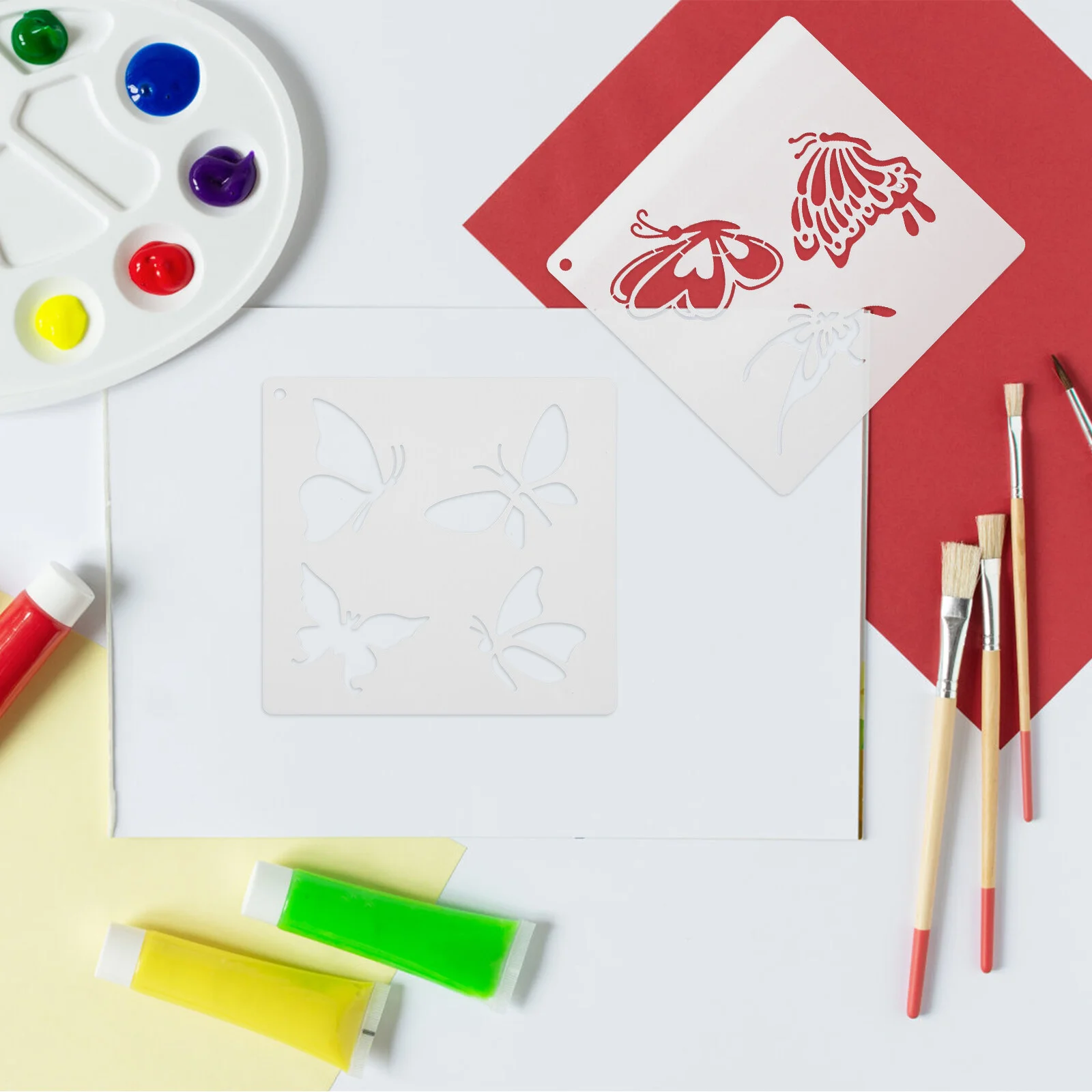 

6 Pcs Painting Supplies Journal Stencils Crafts Graffiti DIY Drawing Plastic Templates Hollow Campus Kids