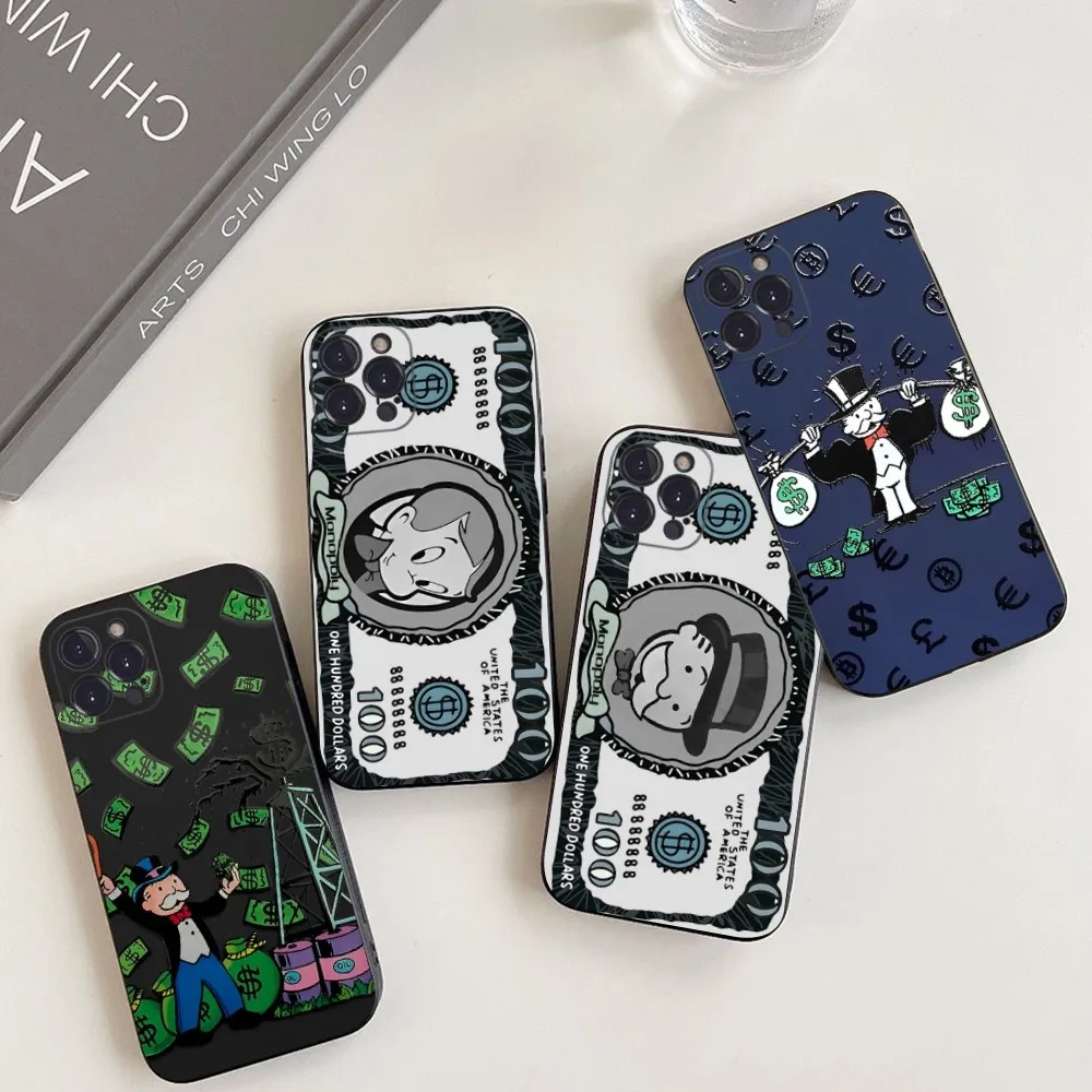 

Cartoon Luxury Dollar MonopolyS Phone Case For iPhone 14 13 12 Mini 11 Pro XS Max X XR SE 6 7 8 Plus Soft Silicone Cover