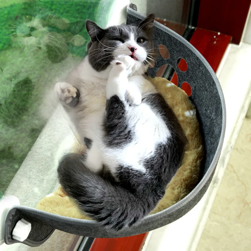 

Pet Kitty Hanging Sleeping Bed Storage for Pet Glass Sucker Felt Cat Litter Cat Window Hammock with Strong Suction Cups