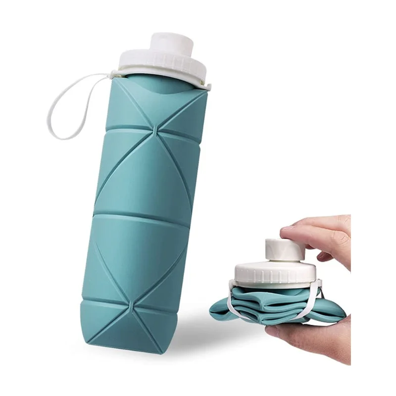 

New 600ML Folding Silicone Water Bottle Outdoors Sport Traveling Running Bottle Portable Water Cup Camping Hiking Drinking Cup