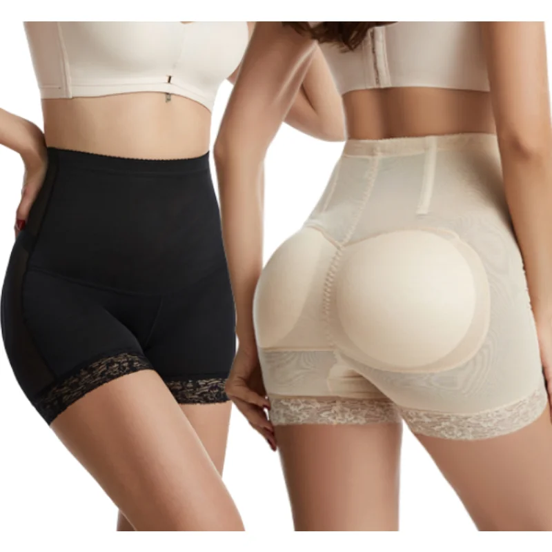 

1/2PCS New High-waist Padded Fake Buttocks Lace Panties Women Sexy Waist Trainer Body Shaper Butt Lifter Shapewear Short Pants