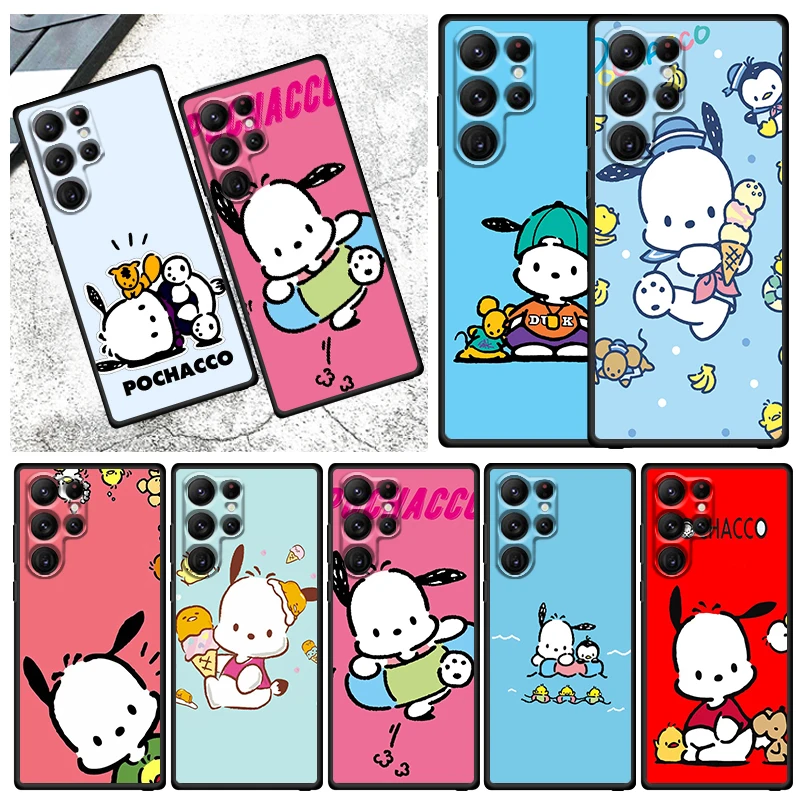

Pochacco Art Cartoon Dog Phone Case For Samsung Galaxy S23 S22 S21 S20 FE S10 S10E S9 Plus Ultra Pro Lite 5G TPU Black Funda