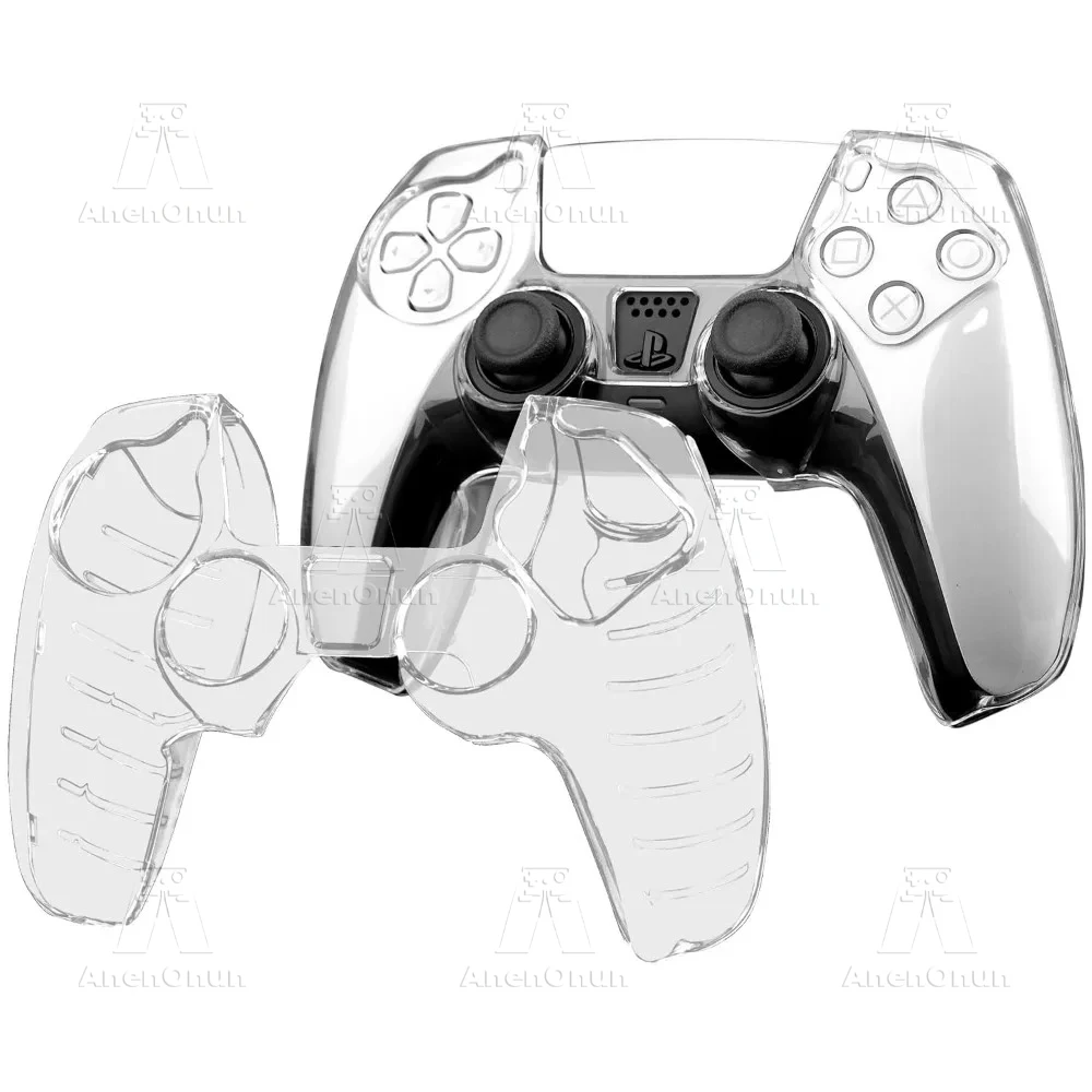 Capa protetora para controle de ps5, ajuste completo, anti-queda, anti-arranhões, antiderrapante, transparente, casca dura, ultra clara, capa para gamepad