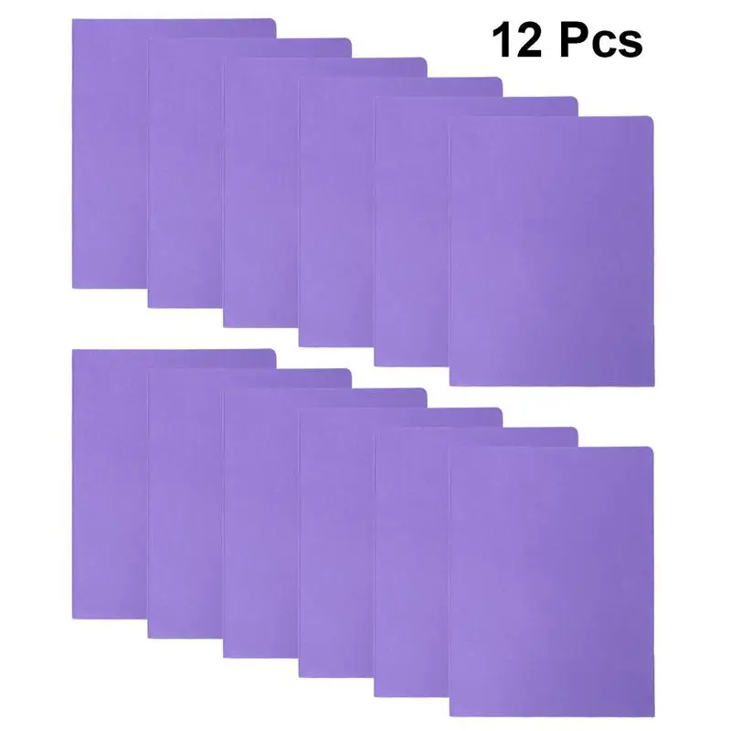 

12Pcs A4 2Pockets Kraft Paper File Folder Brown Holder Document Folder Office Project File Presentation Folder