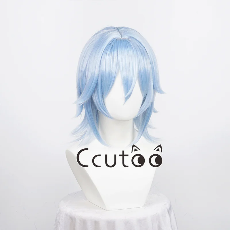 Фото IDOLiSH7 Tamaki Yotsuba, парик для косплея, синие короткие синтетические волосы для ролевых игр, карнавальный костюм на Хэллоуин, вечерние парики №3