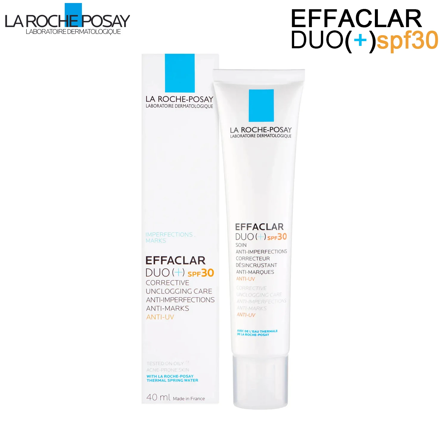 

La Roche Posay Effaclar Duo+ SPF30 40ml Against UV Rays Or K+ Hyalu B5 Face Sunscreen Cream Daily Moisturizer Oil Acne Spots