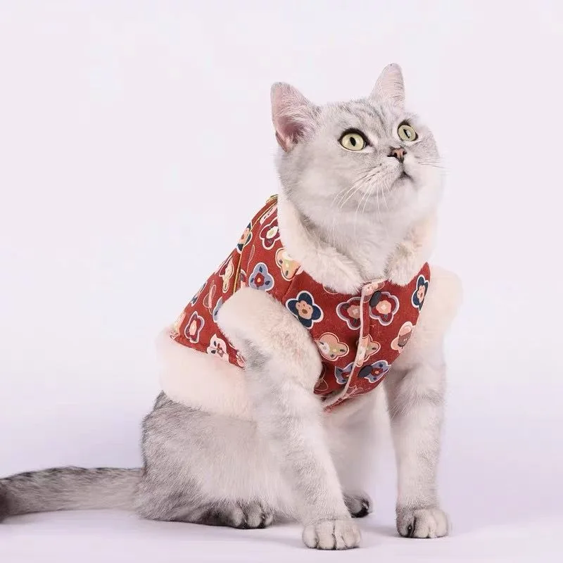 Китайский стиль зима Qipao лошадь кошка собака универсальная хлопковая одежда