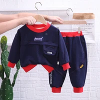 lzh 2022 autumn toddler baby boy clothes set for winter boys casual clothing toppants 2pcs outfits kids long sleeved suit 1 4 y
