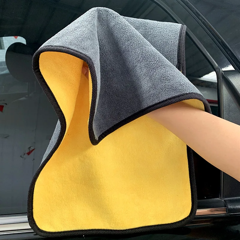 

High Density Car Wash Towel Coral Fleece Double-Sided Thick Car Wipes Water Absorbent Wipe Glass Cleaning Towel Advertising