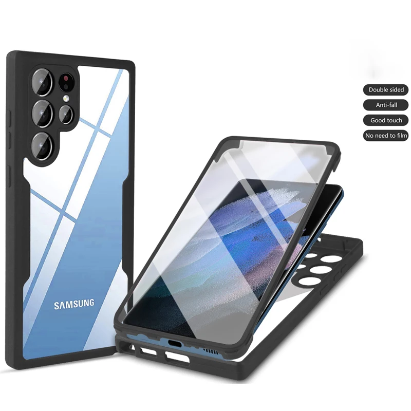 Чехол 2 в 1 для Samsung Galaxy S23 S21 FE S22 Ultra Plus A54 M53 A73 A53 A33 A52 A72